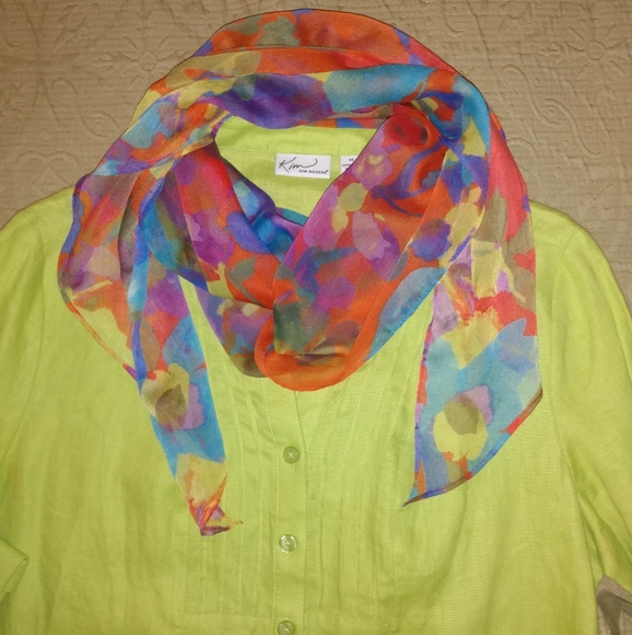 🛍️ NWT Kim Rogers 100% Linen Designer Blouse 👕 - Picture 3 of 9